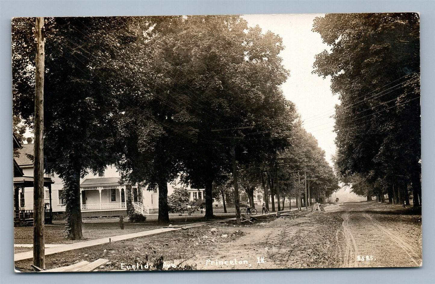 PRINCETON IL EUCLID AVENUE ANTIQUE REAL PHOTO POSTCARD RPPC