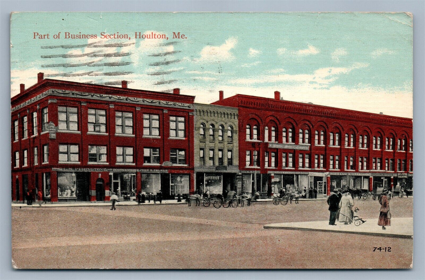 HOULTON ME PART OF BUSINESS SECTION 1926 ANTIQUE POSTCARD