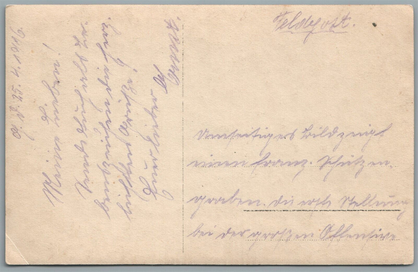 GERMAN 1916 WWI ANTIQUE REAL PHOTO POSTCARD RPPC w/ DOG