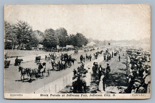 JEFFERSON OH STOCK PARADE at FAIR ANTIQUE POSTCARD