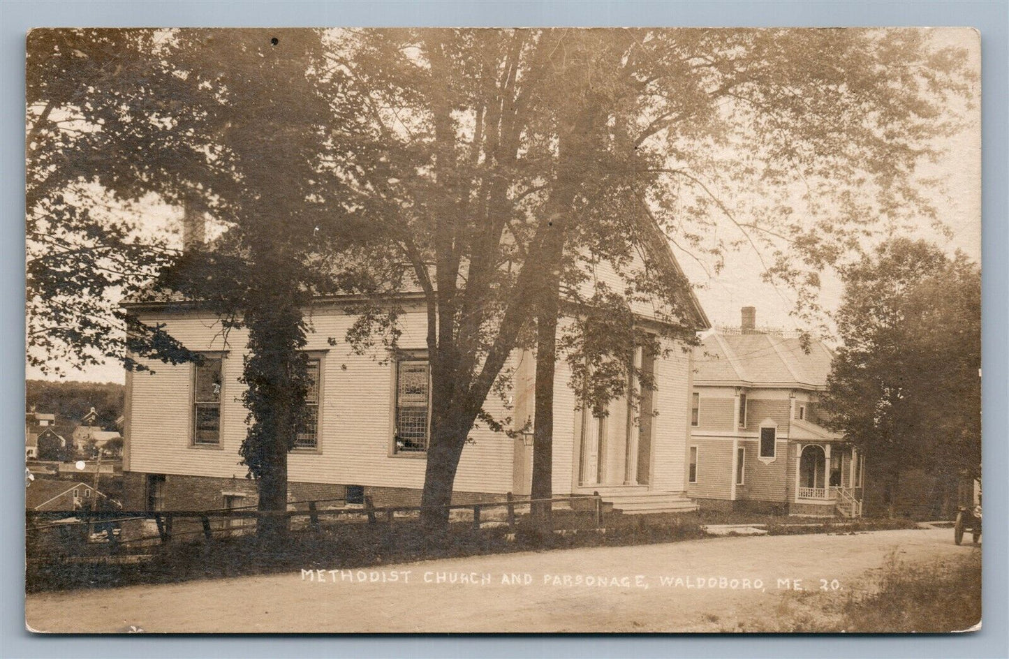 WALDOBORO ME METHODIST CHURCH ANTIQUE REAL PHOTO POSTCARD RPPC