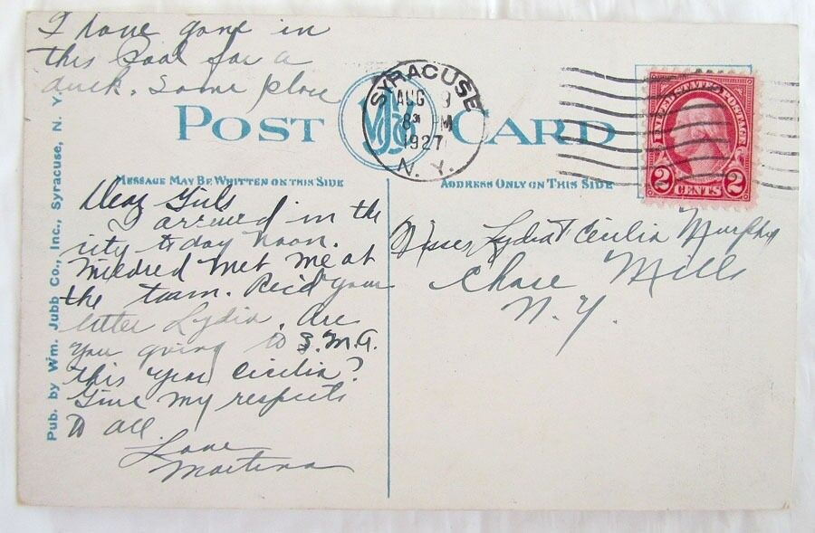 SWIMMING POOL ONONDAGA PARK SYRACUSE N.Y. VINTAGE 1927 POSTCARD