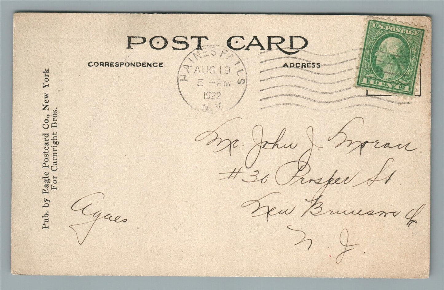 CATSKILLS MTS NY CATHOLIC CHURCH AT HAINES CHURCH ANTIQUE POSTCARD