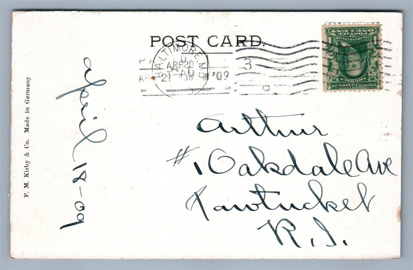 BALTIMORE MD PRATT STREET ANTIQUE POSTCARD