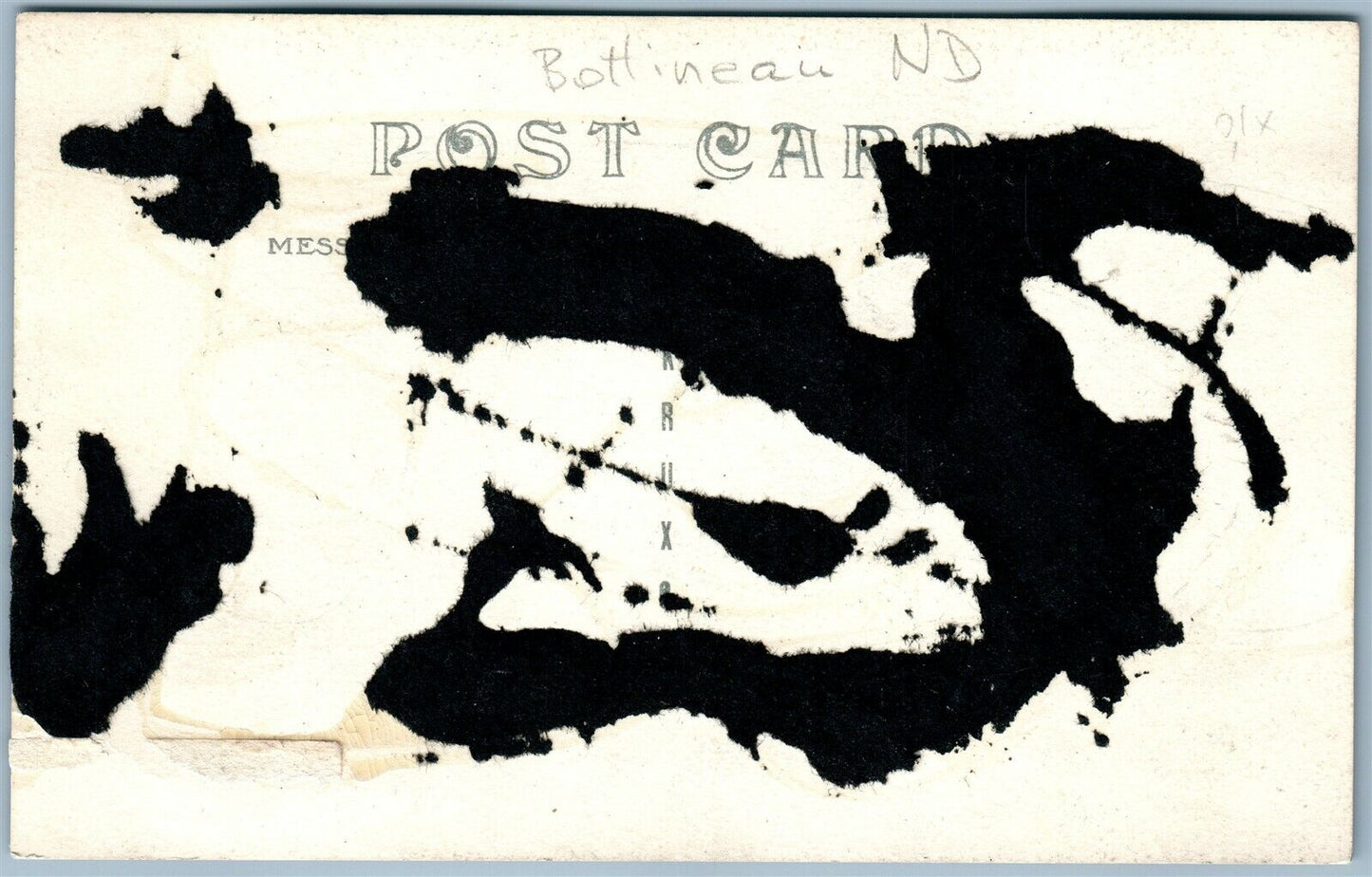 BOTTINEAU ND MAIN STREET ANTIQUE REAL PHOTO POSTCARD RPPC