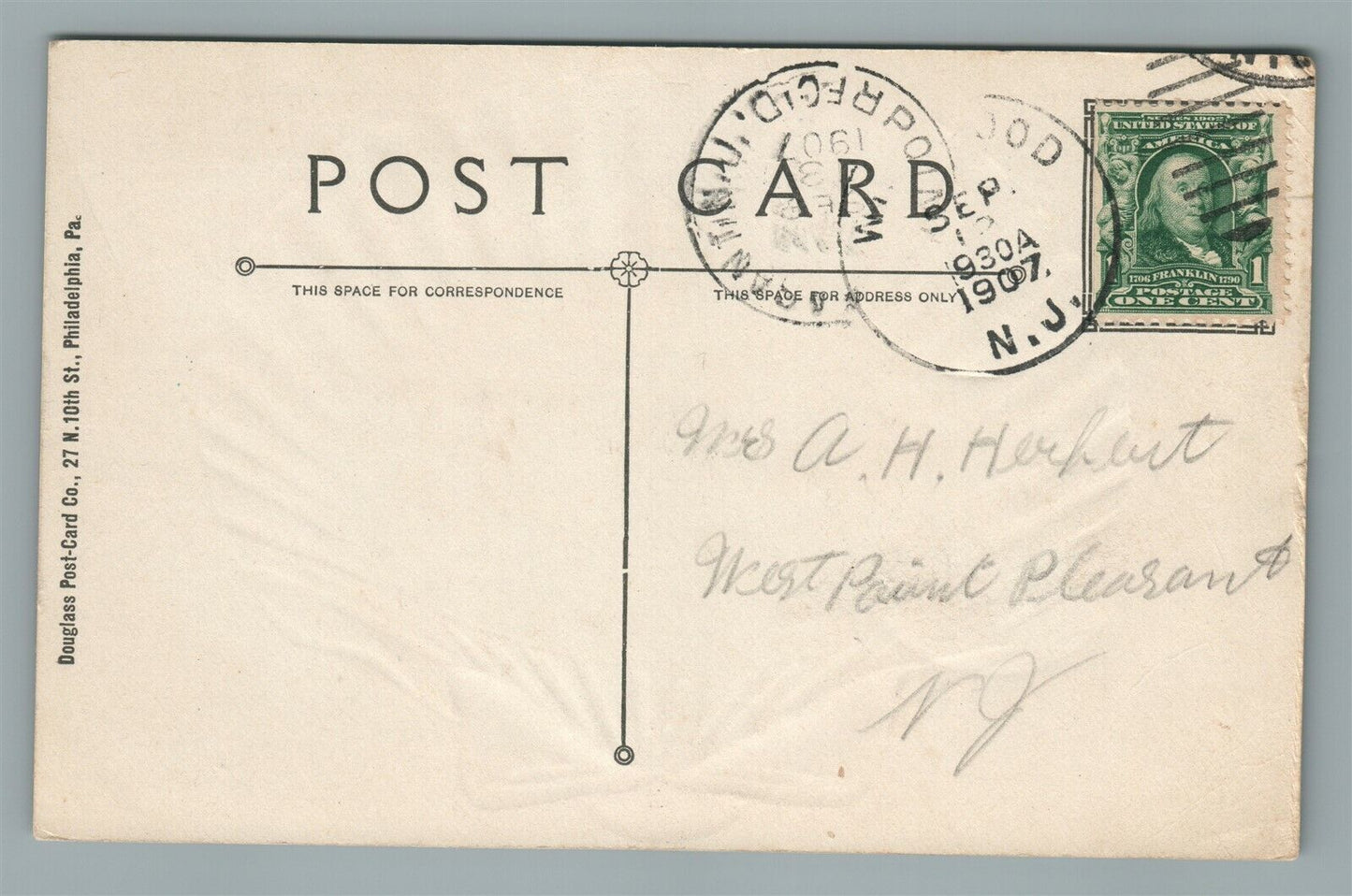 WILDWOOD NJ OCEAN IN SHELL ANTIQUE POSTCARD