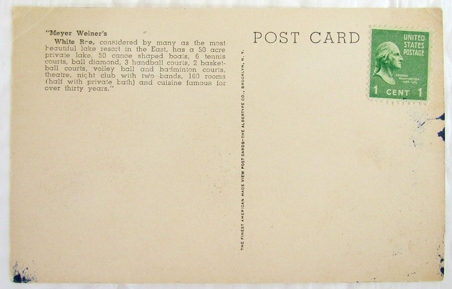 WHITE ROE ATHLETIC GROUNDS WHITE ROE LAKE N.Y. VINTAGE POSTCARD