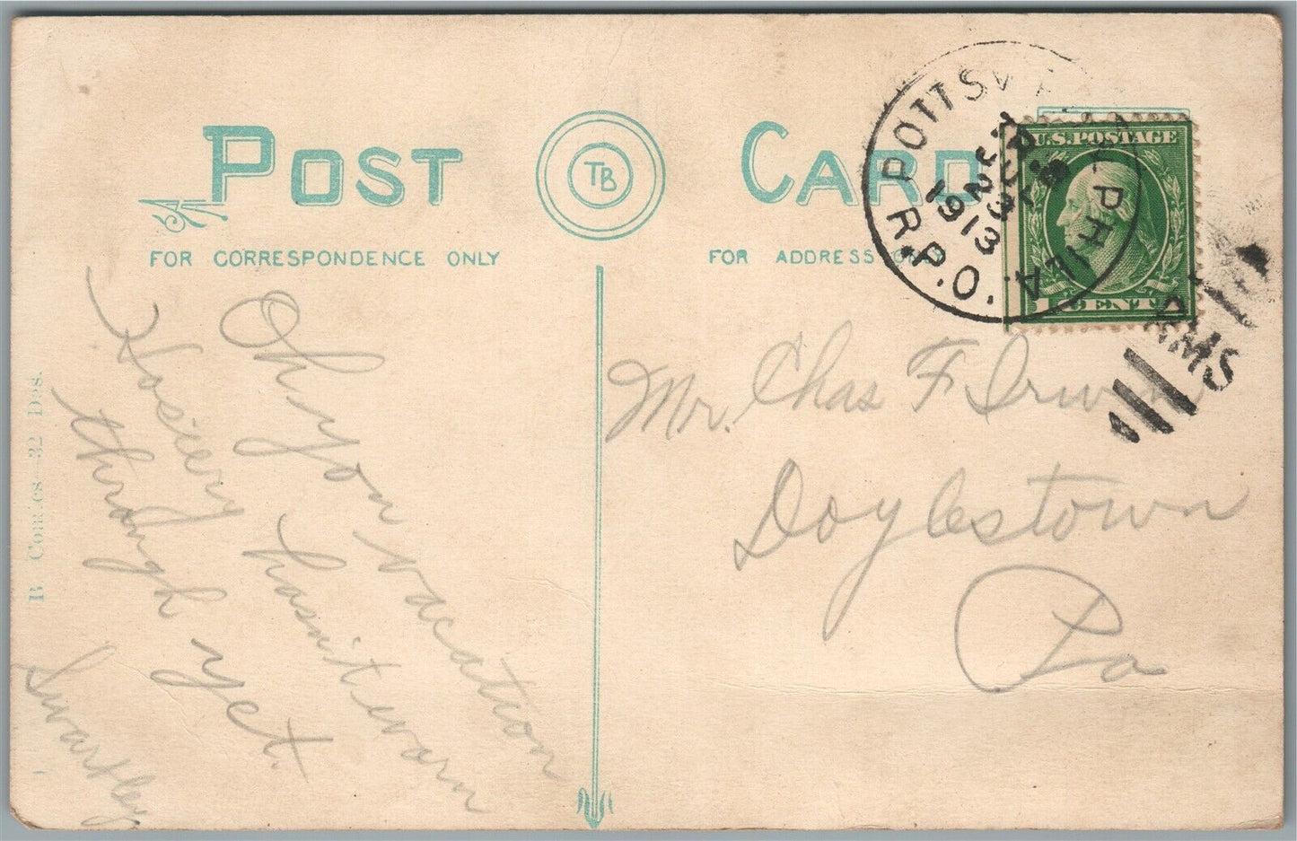 CHICKEN SANDWICH ROMANTIC ANTIQUE POSTCARD