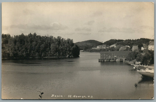 CANADA ST.GEORGE NB BASIN ANTIQUE REAL PHOTO POSTCARD RPPC