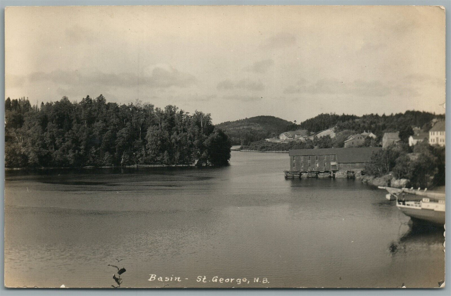 CANADA ST.GEORGE NB BASIN ANTIQUE REAL PHOTO POSTCARD RPPC