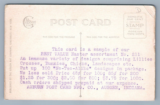 AUBURN IN POST CARD WHOLESALE CO. ADVERTISING ANTIQUE POSTCARD