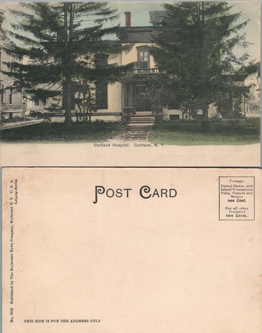 ANTIQUE POSTCARD - CORTLAND HOSPITAL CORTLAND N.Y.