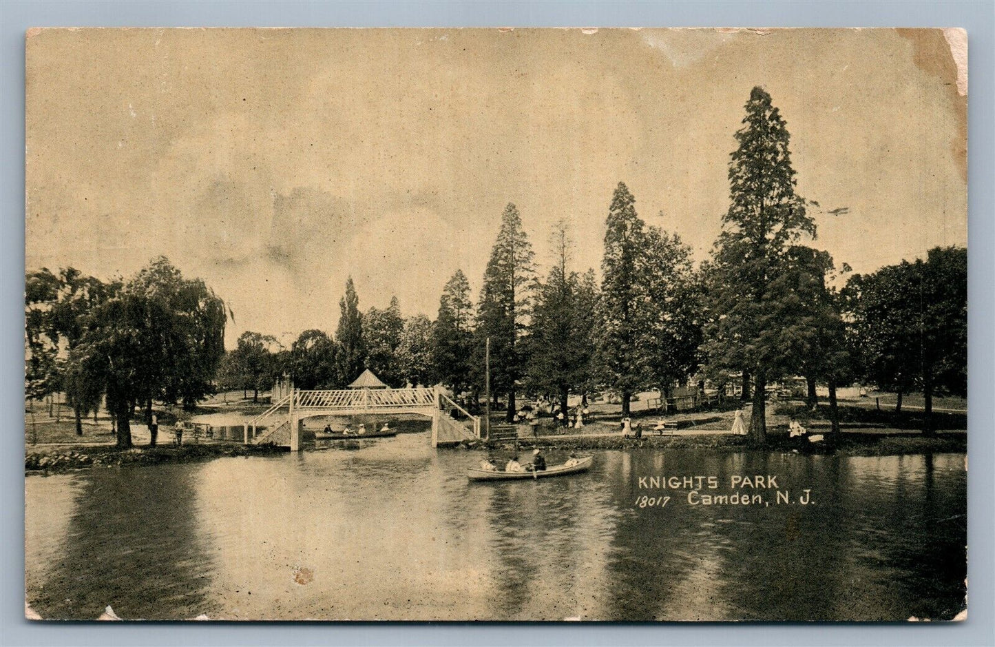 CAMDEN NJ KNIGHTS PARK ANTIQUE POSTCARD