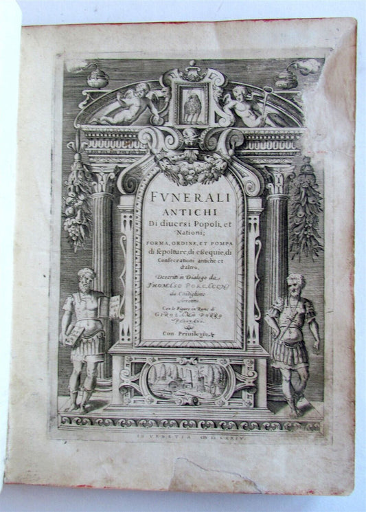 1574 ILLUSTRATED ANCIENT BURIAL RITES antique Funerali antichi VELLUM BINDING