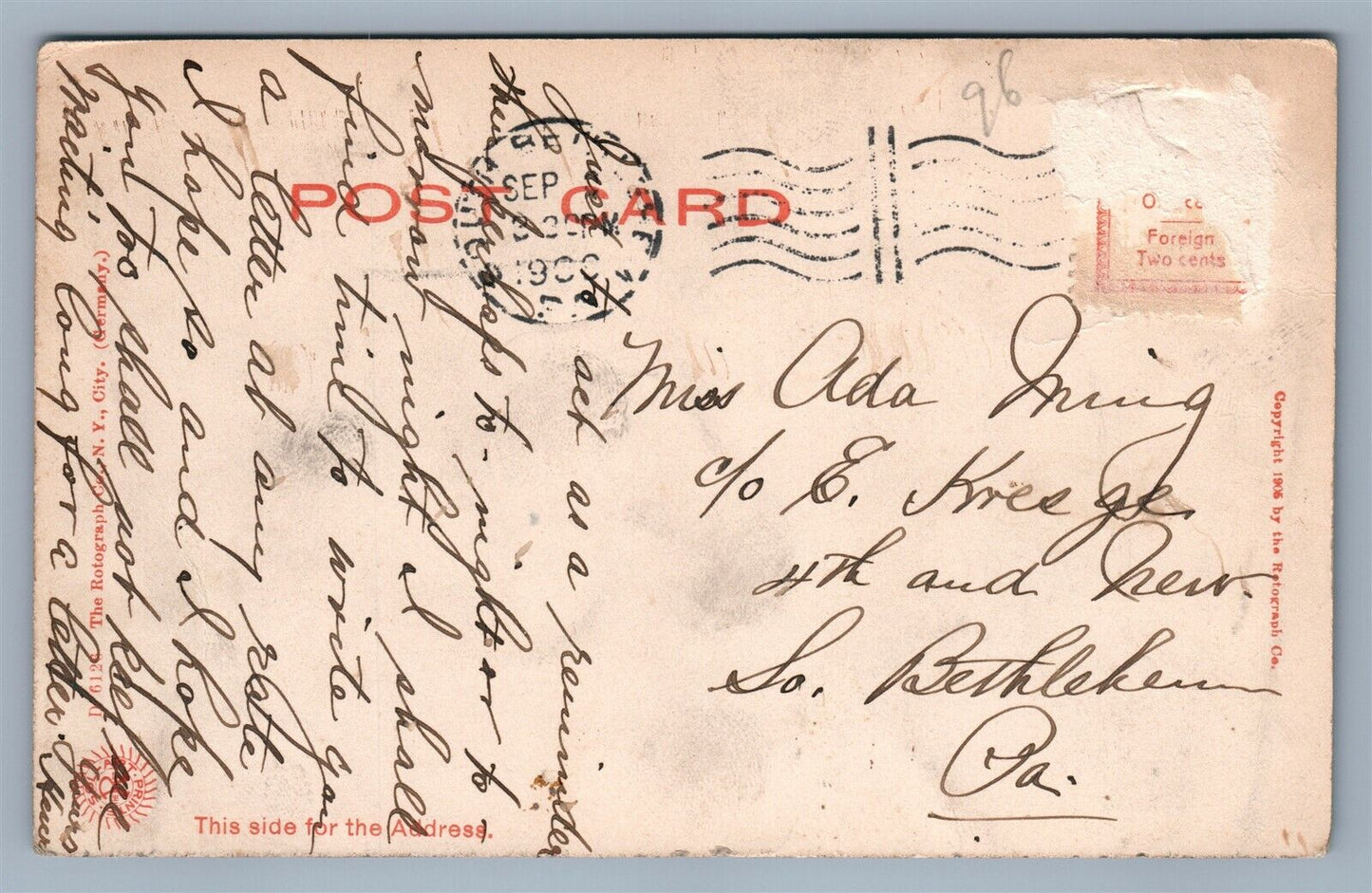 SOUTH BETHLEHEM PA LEHIGH RIVER ANTIQUE POSTCARD