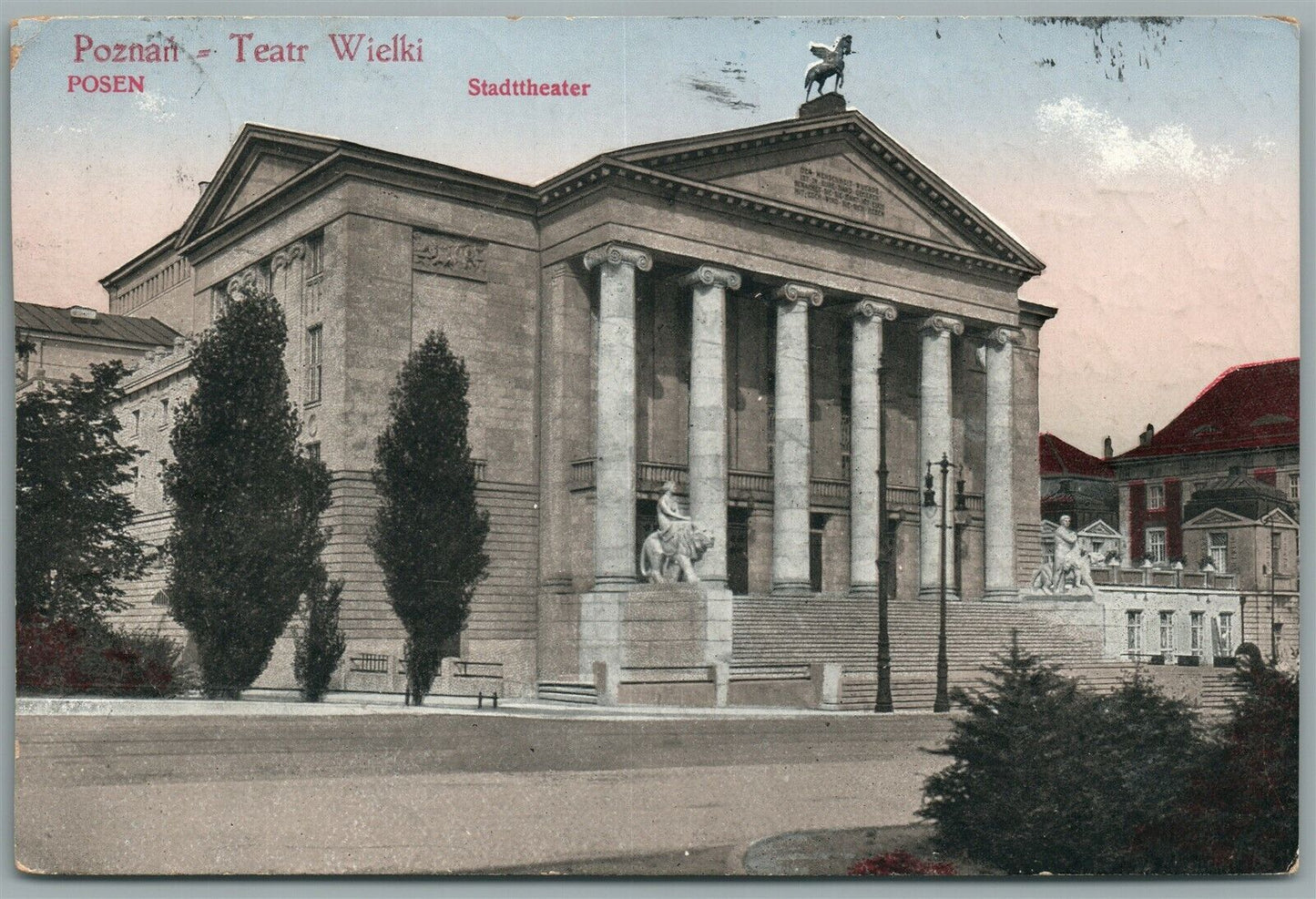 POLAND POZNAN THEATRE TEATR WIELKI ANTIQUE POSTCARD