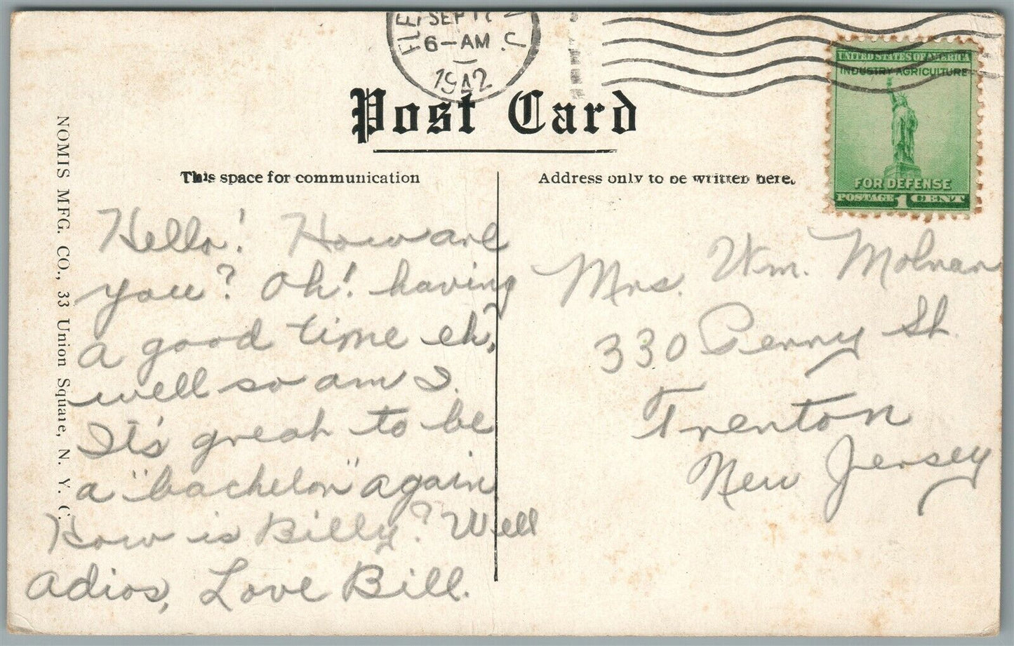 RINGOES NJ R.R. STREET ANTIQUE POSTCARD
