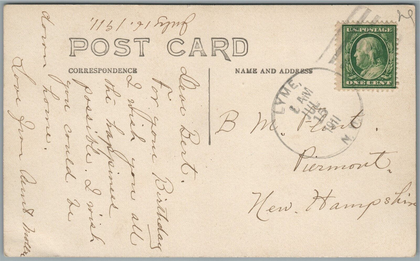 LYME NH STREET SCENE ANTIQUE REAL PHOTO POSTCARD RPPC