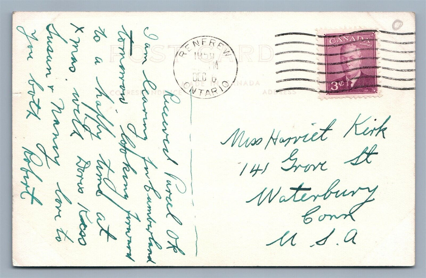 RENFREW ONT CANADA TRINITY ST.ANDREWS CHURCH VINTAGE REAL PHOTO POSTCARD RPPC