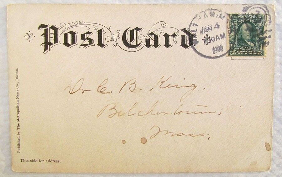 ANTIQUE 1908 POSTCARD ST.MICHAEL'S CATHEDRAL SPRINGFIELD MA
