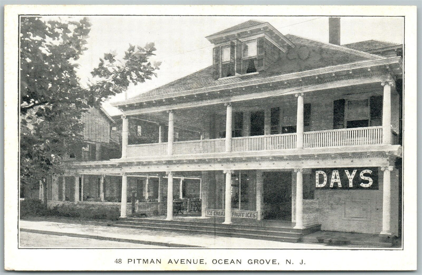 OCEAN GROVE N.J. PITMAN AVENUE ANTIQUE POSTCARD