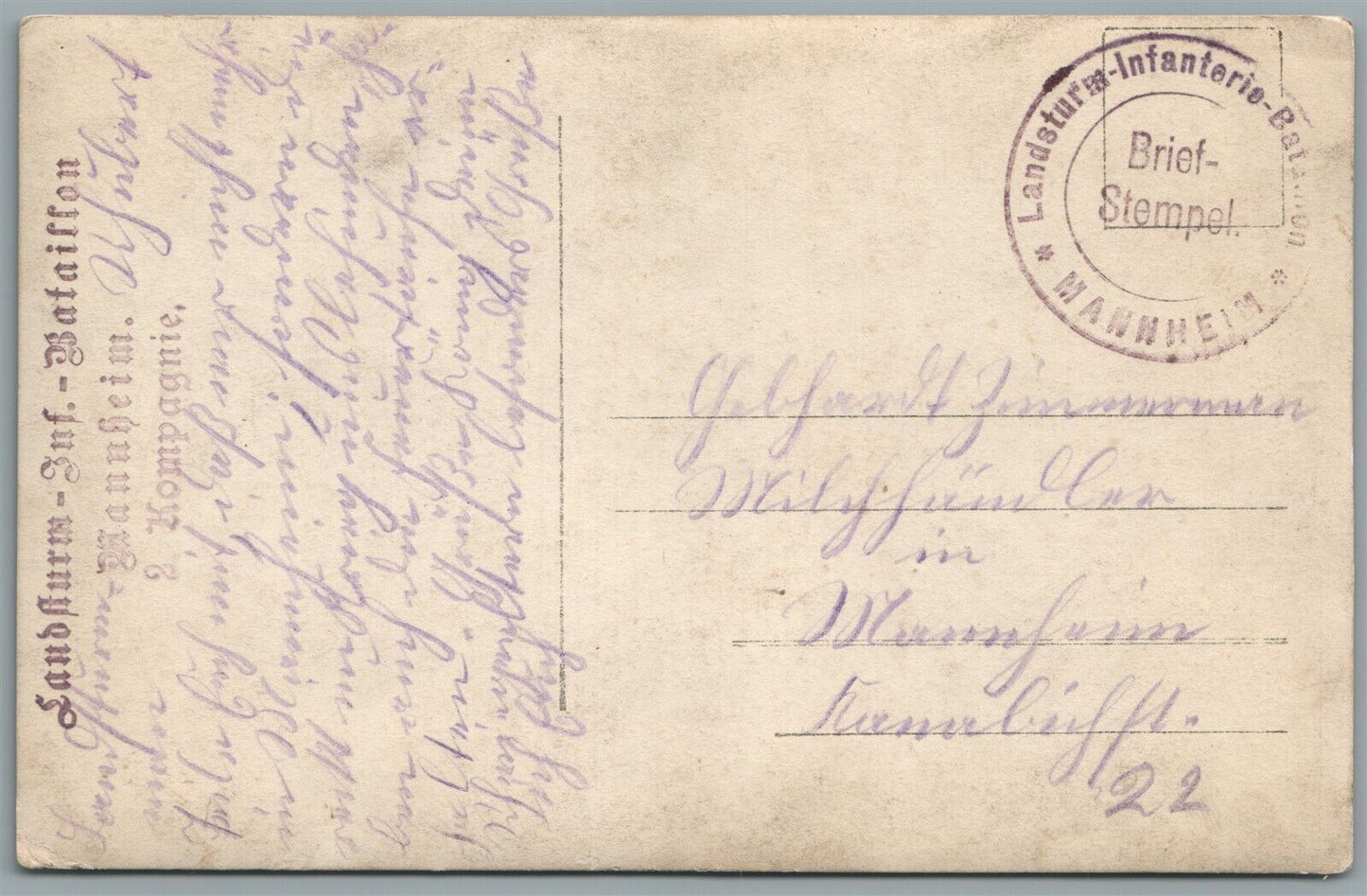 GERMAN SOLDIERS MANNHEIM KOMPANIE 1914 WWI ERA ANTIQUE REAL PHOTO POSTCARD RPPC