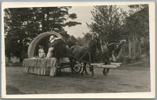 WILLIAMSTOWN VT OLD HOME WEEK ANTIQUE REAL PHOTO POSTCARD RPPC HORSE DRAWN CART
