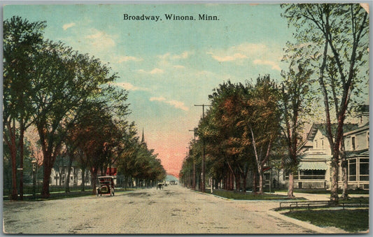 WINONA MN BROADWAY ANTIQUE POSTCARD