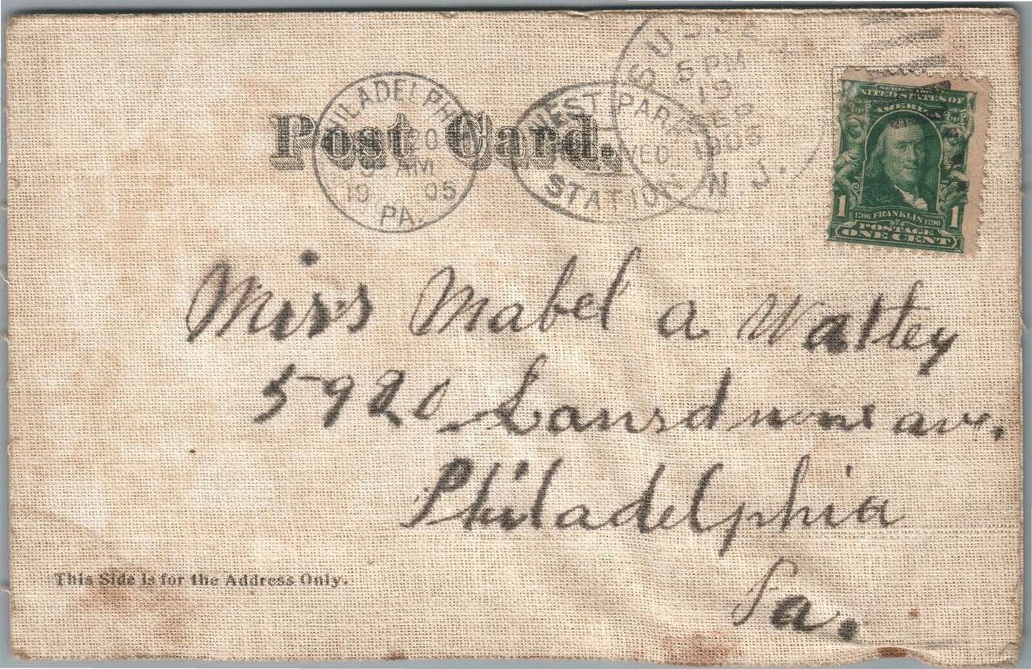 SUSSEX NJ LAKE POCHUNG ANTIQUE POSTCARD w/ LINEN BACKSIDE
