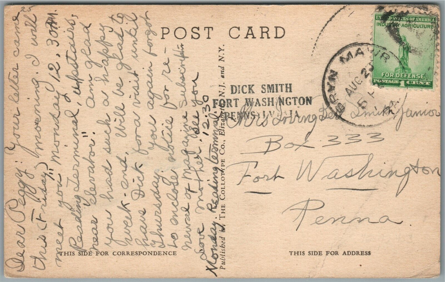 BRYN MAWR PA POST OFFICE ANTIQUE POSTCARD