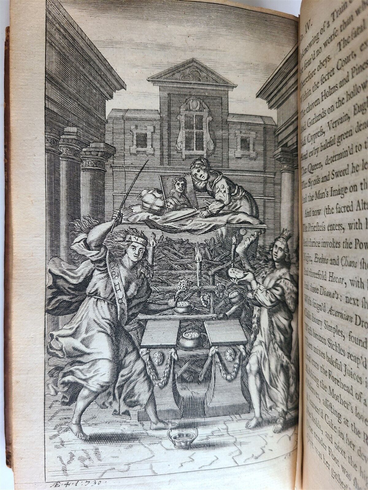 1719 WORKS of VIRGIL in ENGLISH by DRYDEN 3 VOLUMES antique ILLUSTRATED