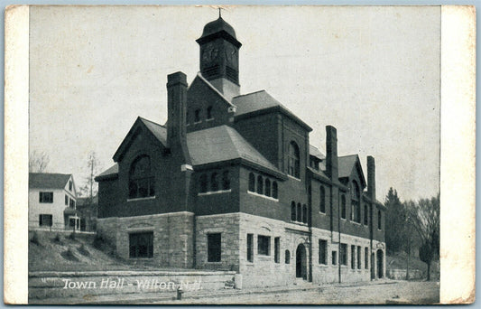 WILTON NH TOWN HALL ANTIQUE POSTCARD