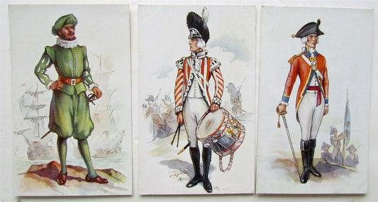 LOT of 3 BRITISH MILITARY UNIFORMS 1922 ROYAL TOURNAMENT ANTIQUE POSTCARDS