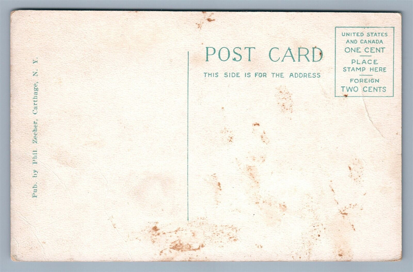 CARTHAGE NY MAIN STREET LOOKING WEST ANTIQUE POSTCARD