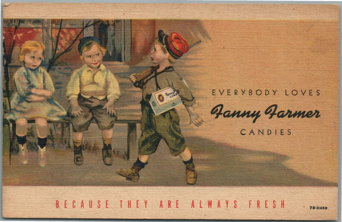FANNY FARMER CANDIES ADVERTISING VINTAGE POSTCARD