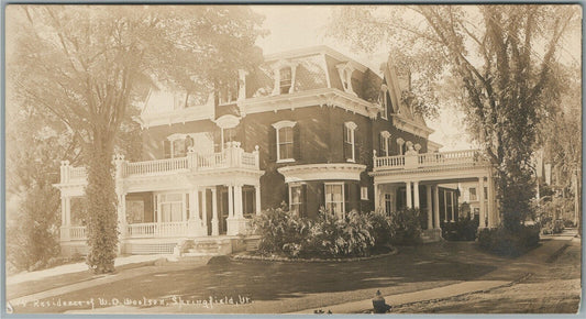 SPRINGFIELD VT RESIDENCE of WOOLSON PANORAMIC ANTIQUE REAL PHOTO POSTCARD RPPC