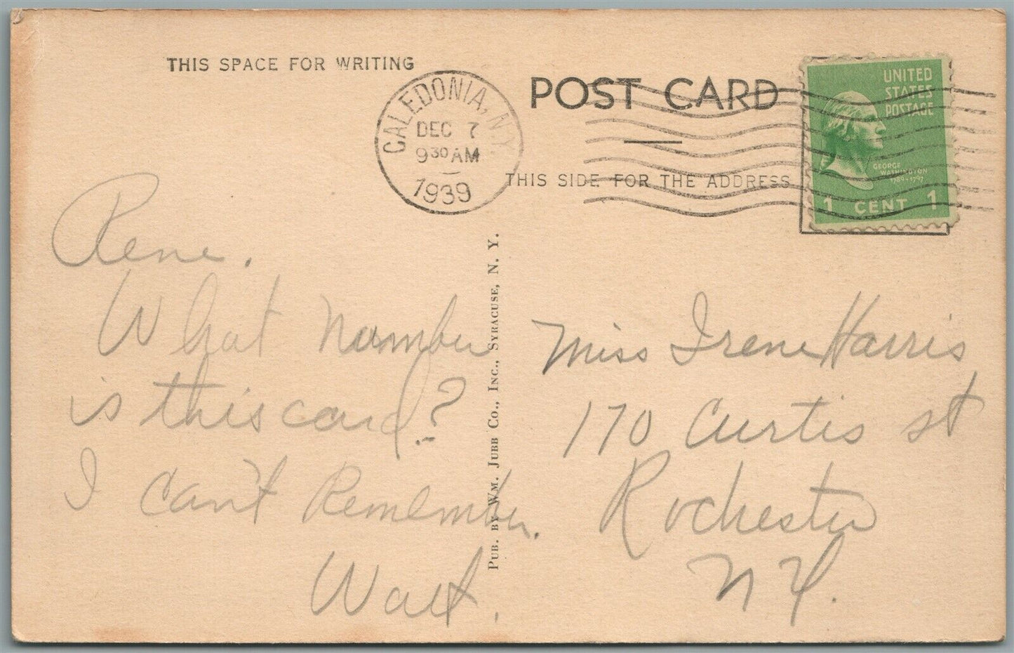 CALEDONIA NY MAIN STREET VINTAGE POSTCARD