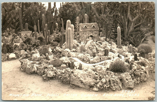 EDINBURG TX MOUNTAIN HOME PIRTLE CACTUS GARDEN ANTIQUE REAL PHOTO POSTCARD RPPC