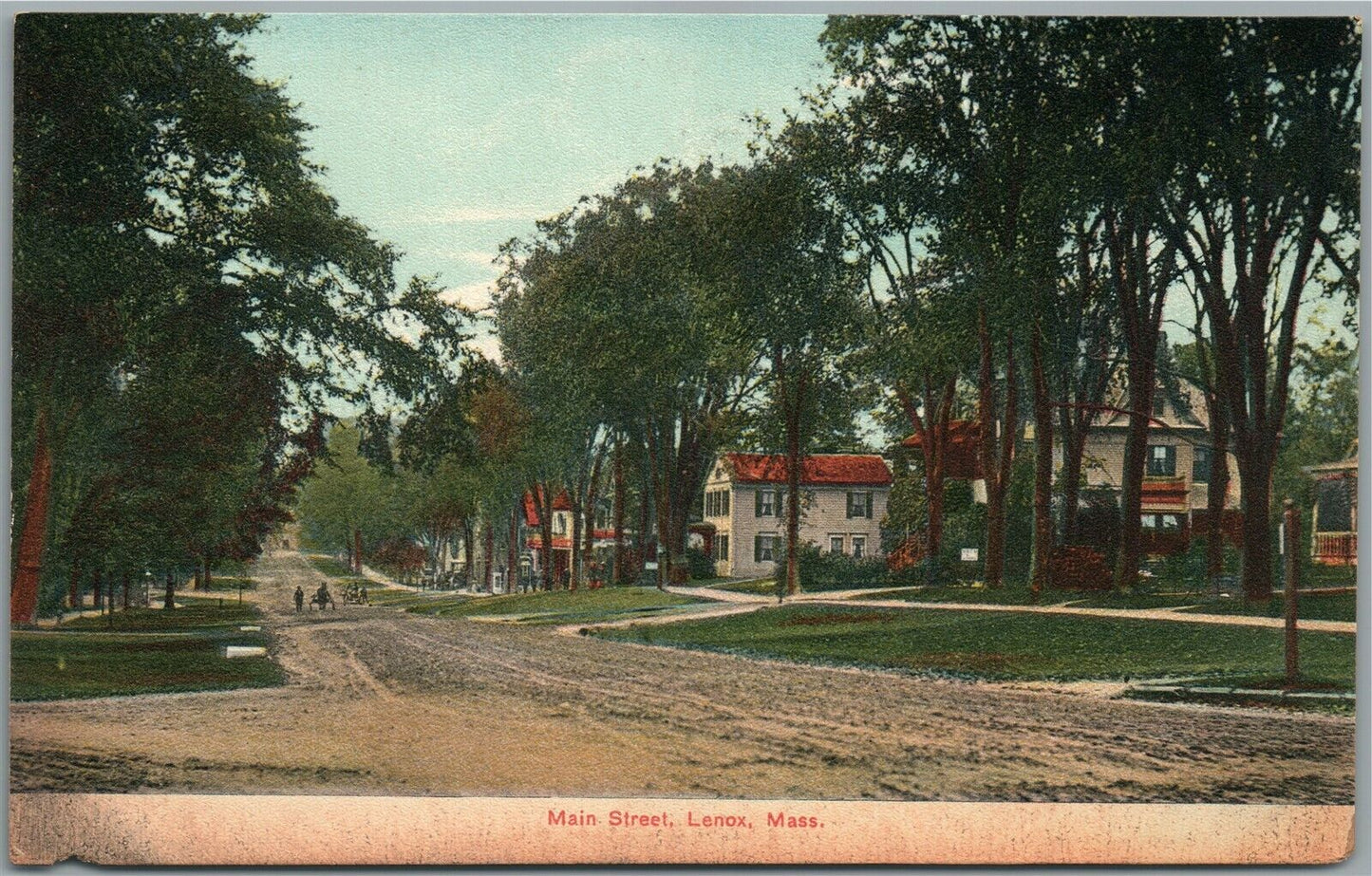LENOX MA MAIN STREET ANTIQUE POSTCARD
