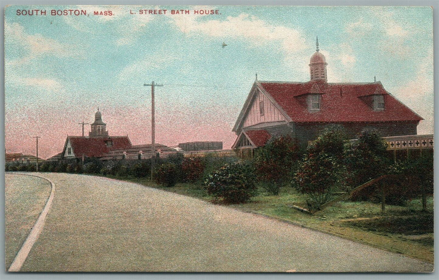 SOUTH BOSTON MA L STREET BATH HOUSE ANTIQUE POSTCARD