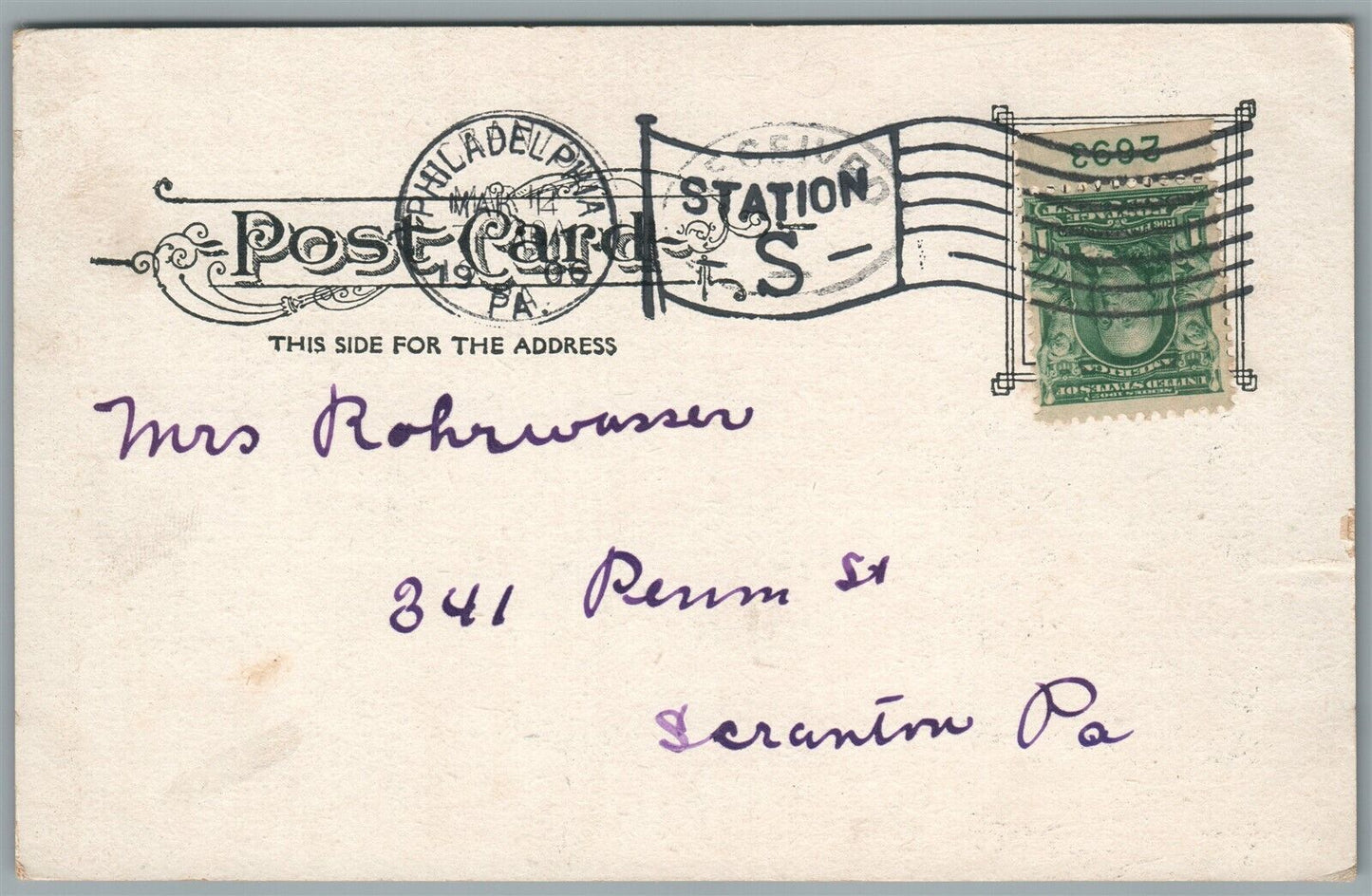 TWO CLOWNS ANTIQUE POSTCARD