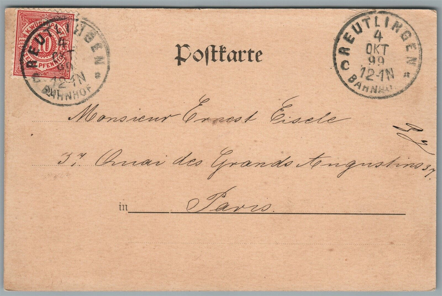 LICHTENSTEIN ANTIQUE POSTCARD w/ STAMP