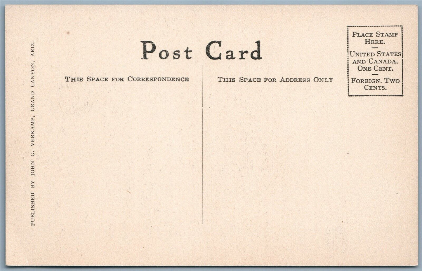 EAST FROM HOPI ROWE POINT GRAND CANYON ARIZONA ANTIQUE POSTCARD