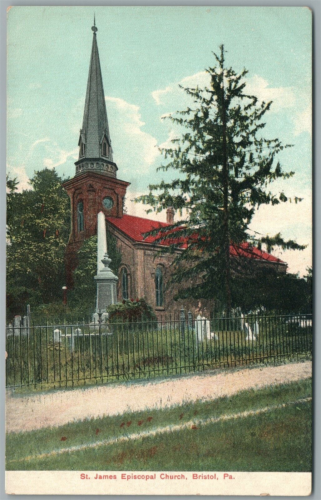 BRISTOL PA ST.JAMES CHURCH ANTIQUE POSTCARD