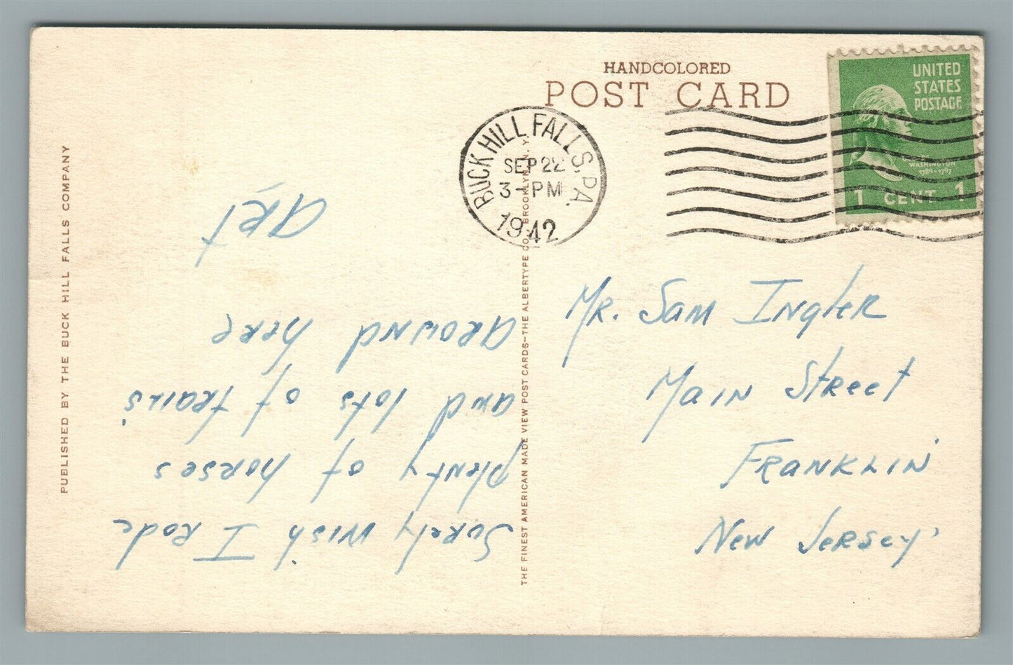 BUCK HILL FALLS PA RIDING AT THE INN VINTAGE POSTCARD