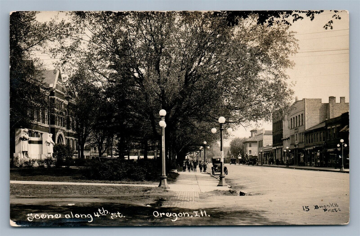 OREGON IL 4th STREET ANTIQUE REAL PHOTO POSTCARD RPPC