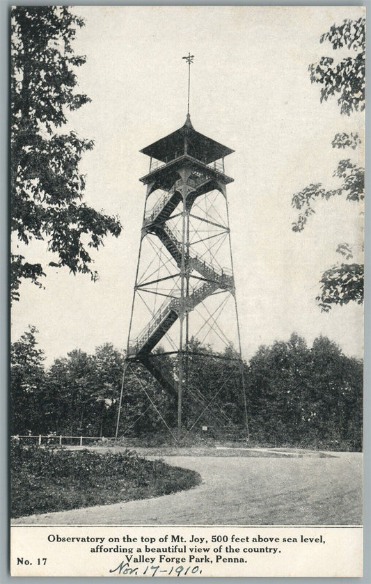 VALLEY FORGE PARK PA OBSERVATORY ANTIQUE POSTCARD