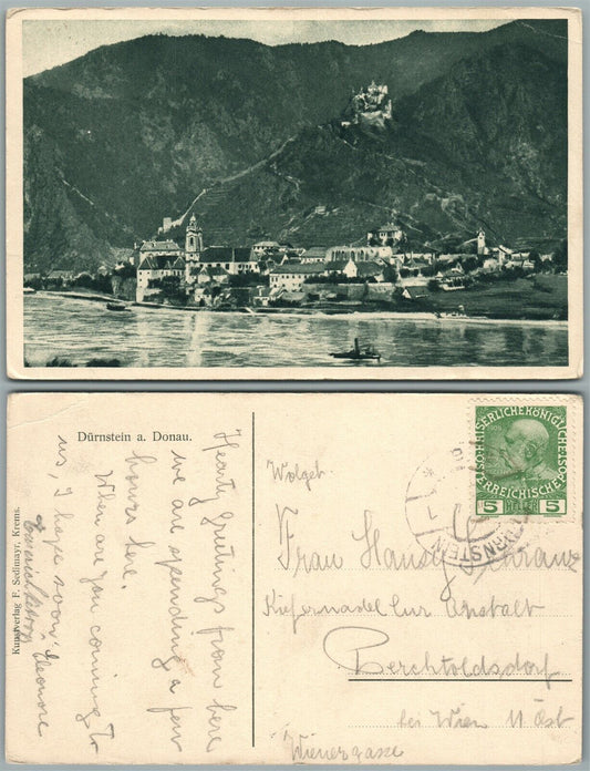 DURNSTEIN a. DONAU AUSTRIA ANTIQUE POSTCARD w/ STAMP