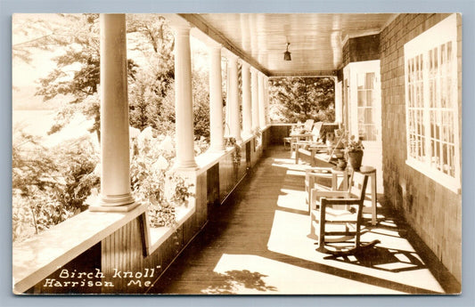 HARRISON ME BIRCH KNOLL TERRACE VINTAGE REAL PHOTO POSTCARD RPPC