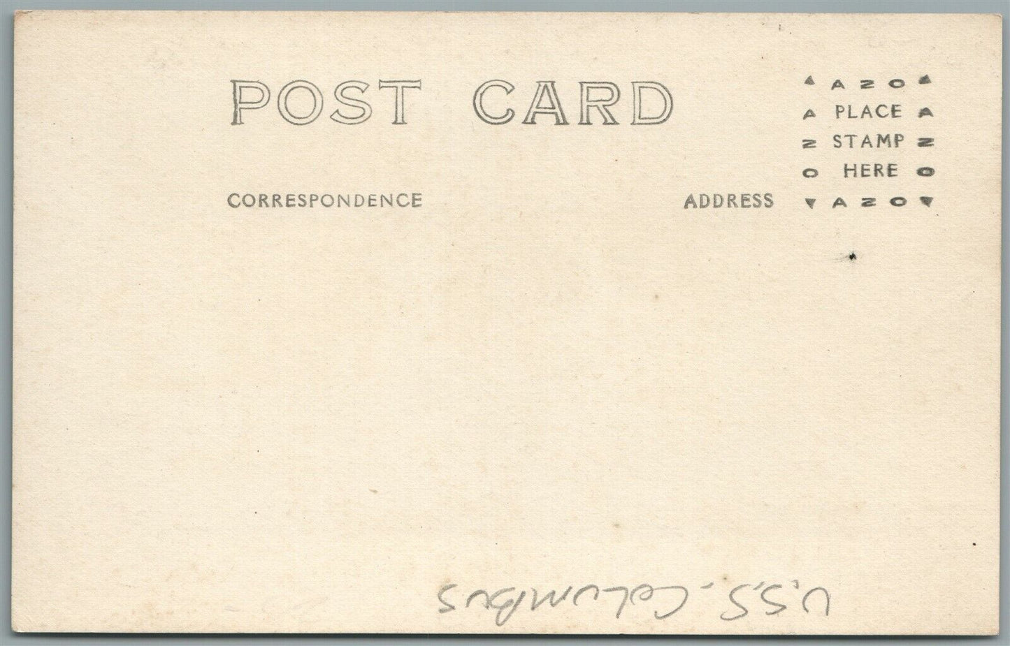 MILITARY SHIP USS COLUMBUS VINTAGE REAL PHOTO POSTCARD RPPC